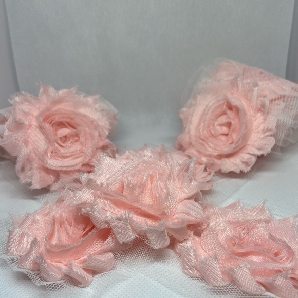 Light Pink lot 28 shabby flowers headbands DIY NEW - Picture 3 of 5